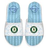 Men's ISlide White Oakland Athletics Ice Gel Slide Sandals