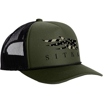 Sitka Gear Men's Icon Flag Hi Pro Foam Trucker Hat, Olive Green SKU - 902769