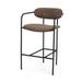 Parker Muted Brown Faux Leather w/ Black Metal Counter Stool