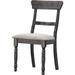 Side Chair (Set-2) in Light Brown Linen & Weathered Gray
