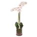 Orchid Artificial Floral Arrangements with Glass Container - 34" - Pink and White