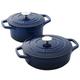 Blue Cast Iron Casserole Dish Set 20cm & 24cm - Cookware by ProCook