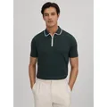 Reiss Cannes Short Sleeve Cotton Ribbed Polo Shirt