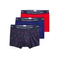 Polo Ralph Lauren Cotton Stretch Trunks, Pack of 3, Blue/Red Multi