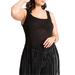 Plus Size Women's Fringe Sweater Tank by ELOQUII in Black Onyx (Size 22/24)