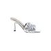 Marc Fisher LTD Heels: Slip-on Stilleto Glamorous White Print Shoes - Women's Size 6 1/2 - Open Toe