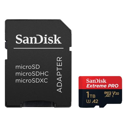 "SANDISK Speicherkarte ""microSDXC Extreme PRO"" Speicherkarten Gr. 1000 GB, rot (rot, schwarz)"