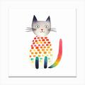 Rainbow Cat Cute Pencil Colours Canvas Print by Atelier ArtesIA