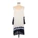 Blue Island Casual Dress - Mini Cold Shoulder 3/4 sleeves: Ivory Color Block Dresses - Women's Size 6