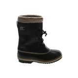 Sorel Rain Boots: Winter Boots Wedge Boho Chic Black Shoes - Women's Size 4 - Round Toe