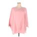 Lands' End 3/4 Sleeve Blouse: Pink Print Tops - Women's Size 32