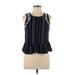 LC Lauren Conrad Sleeveless Blouse: Black Stripes Tops - Women's Size Medium