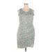 Nine West Casual Dress - Sheath Scoop Neck Sleeveless: Gray Dresses - Women's Size 2X-Large