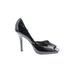 Jessica Simpson Heels: Slip-on Stilleto Cocktail Party Black Solid Shoes - Women's Size 8 1/2 - Peep Toe