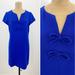 J. Crew Dresses | J Crew Cobalt Blue Short Cap Sleeve V Neck Bow Detail Shift Dress 4 E8565 | Color: Blue | Size: 4