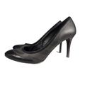 Burberry Shoes | Burberry Nova Plaid Black Gray Cap Toe Heel Stiletto 39 Us 8.5 Coated Canvas | Color: Black | Size: 8.5