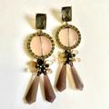 Anthropologie Jewelry | Anthropologie Xl Post Earrings W/ Smokey Topaz | Color: Brown/Pink | Size: Os