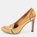 Gucci Shoes | Gucci Metallic Gold Leather Lifford Penny Loafer Pumps | Color: Gold | Size: 37.5