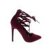 Charlotte Russe Heels: Pumps Stilleto Cocktail Party Burgundy Solid Shoes - Women's Size 7 - Pointed Toe