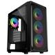 CiT Orion Black Airflow Mid-Tower PC Gaming Case ATX with Front Mesh Front Panel & Tempered Glass Side Panel with 4 x CiT Celsius Infinity 120mm ARGB Dual-Ring Fans Included