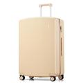 Hanke Hard Shell Suitcases Underseat Carry On Luggage with Spinner Wheels 24/28 Inch Large Checked Luggage Lightweight Suitcase TSA Approved Luggage Sets, Cuba Sand, Checked-Large 28-Inch, Hard Shell