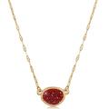 Simulated Ruby Necklace for Women - Simulated Garnet Necklace, Red Necklaces for Women Trendy, Cute Necklace for Women, Delicate Necklace for Women, Red Necklace for Women, Simulated Druzy Necklace