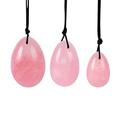 Yoni Eggs Jade Stone Egg Quartz Drilled Massage Ball Natural Crystal Kegel Exerciser for Train Pelvic,3 in 1 with Box Stone Mineral Specimen (Color : 3 in 1 Without Box)