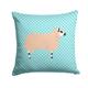 Caroline's Treasures BB8153PW1414 Kerry Hill Sheep Blue Check Fabric Decorative Pillow, 14Hx14W, multicolor