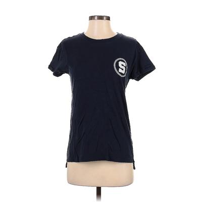 Press Box Short Sleeve T-Shirt: Black Solid Tops - Women's Size Small