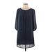 H&M Casual Dress - Shift: Blue Solid Dresses - Women's Size 6