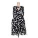 Lane Bryant Casual Dress: Black Paint Splatter Print Dresses - Women's Size 22 Plus