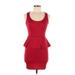 Kirra Casual Dress - Mini Scoop Neck Sleeveless: Red Print Dresses - Women's Size Medium