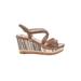 Prada Wedges: Tan Print Shoes - Women's Size 37 - Open Toe