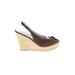 Steve Madden Wedges: Brown Print Shoes - Women's Size 9 - Peep Toe