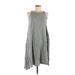 American Apparel Casual Dress - A-Line Crew Neck Sleeveless: Gray Print Dresses