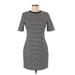 MICHAEL Michael Kors Casual Dress - Mini: Black Stripes Dresses - Women's Size Medium Petite