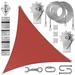 Colourtree Triangle Sun Shade Sail w/ Winch Installation Kit & Ropes, Stainless Steel in Red | 240 W x 240 D in | Wayfair TAWAL-T--TAPT20-5