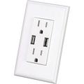 EZsport USB Charger Wall Outlet 3.1A Dual High Speed Duplex Receptacle 15 Amp in White | Wayfair 3115-UA31-10