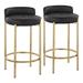 GOODSILO Contemporary Counter Stool in Metal & Faux Leather Leather/Metal/Faux leather in Black/Yellow | 29 H x 17 W x 16 D in | Wayfair