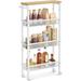 VASAGLE Slim Rolling Cart, 4-Tier Storage Cart, Narrow Cart w/ Handle, 5.1 Inches Deep, Frame, For Kitchen, Dining Room, Living Room, Home Off | Wayfair