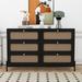 Bay Isle Home™ Alaudin Wood Closet 6 Drawers Dresser for Living Room Wood in Black | 30 H x 47 W x 15.7 D in | Wayfair