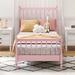 Red Barrel Studio® Layanne Platform Bed Wood in Pink | 44.9 H x 40.7 W x 80 D in | Wayfair E18BC365FB724289A53B3E160009BA4F