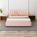 Latitude Run® Queen Size Platform Bed w/ Height-Adjustable Headboard & Under-Bed Storage Space Fur/Upholstered in Pink | Wayfair