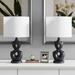 Wade Logan® Black Resin Table Lamp Set w/ USB Resin/Linen/Metal in Black/White | 24.5 H x 13 W x 13 D in | Wayfair 59A708940B9C4AA3854F77BE19E3D975