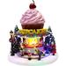 The Holiday Aisle® 10.4”H Cupcake Shop - LED Lights, 8 Classic Christmas Carols Music, Battery - Hand-Painted in Brown/Green/Pink | Wayfair