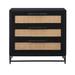 Joss & Main Leanne Accent Chest w/ Cane Drawers Wood/Metal in Black/Brown | 30 H x 30 W x 14 D in | Wayfair 6E8724534835463492FA71C330CD3701