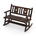 Costway Patio Rocking Bench Double Rocker Chair with Ergonomic Seat 2-Person Loveseat