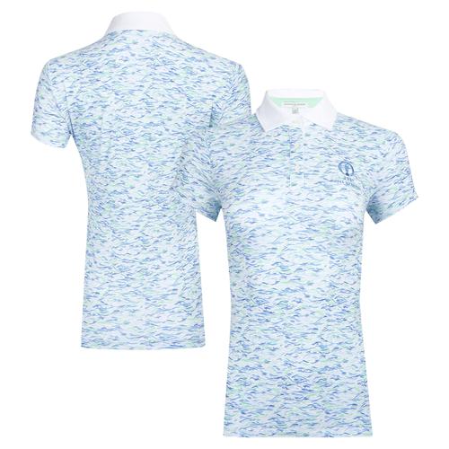 The 151st Open Royal Liverpool Fairway & Greene gemustertes Polo – Blau – Damen