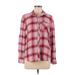 Gap Long Sleeve Button Down Shirt: Pink Plaid Tops - Women's Size Medium