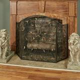 Ashville Decorative Metal Mesh Panels Fireplace Screen Antique Bronze